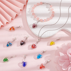 24шт 12 цвета ручной работы светящиеся лэмпворк европейские висячие подвески&nbsp;PALLOY-AB00086