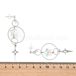 Pendientes colgantes de vidrio y latón&nbsp;EJEW-TA00822