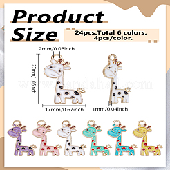 24pcs 6 pendentifs en alliage de couleurs&nbsp;ENAM-LP0002-45