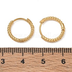 Pendientes de aro pequeños de acero inoxidable 304 con textura retorcida&nbsp;SA-CBA46AF-27G-02