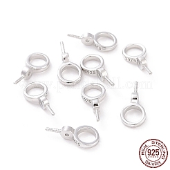 925 bélière à œillet à vis en argent sterling plaqué rhodium anti-ternissement&nbsp;STER-D035-46P