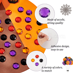 64шт 4 стиля Хэллоуин самоклеящиеся акриловые наклейки со стразами STIC-FG0001-07