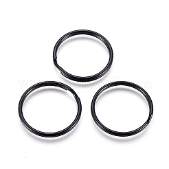 アイアン製キーリング  キーホルダー留め金のパーツ  ブラック  35mm  内径：30.5mm&nbsp;IFIN-WH0050-01B