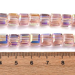 Стеклянные бусины с гальваническим покрытием  EGLA-H108-01A-AB08