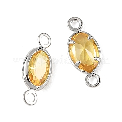 Ciondoli a connettore ovali in ottone con pavé di zirconi cubici Shegrace&nbsp;XGRQ2O407-439C-P