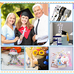 4 рулон 4 стиля полиэстеровая шапочка для выпускников с надписью «поздравления» лента с принтом OCOR-PH0004-38