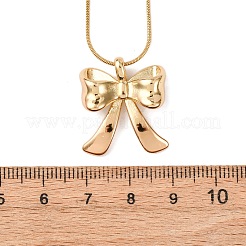 Ожерелья из нержавеющей стали 304 с подвеской-бантом в виде змеиной цепи для женщин NJEW-F354-06G