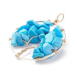 7шт 7 стиля подвески из медной проволоки с драгоценными камнями PALLOY-JF01407