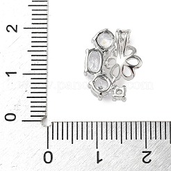 Фурнитура для серег-гвоздиков из латуни с паве из прозрачного кубического циркония&nbsp;KK-D369-09P