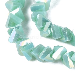 Chapelets de perles en verre opaque électrolytique&nbsp;EGLA-Q139-01A-C14
