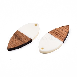 Pendentifs en résine opaque et bois de noyer&nbsp;RESI-N025-031-B05