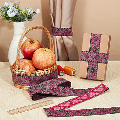 Жаккардовые ленты из полиэстера с цветочным узором в этническом стиле DIY-WH0656-62