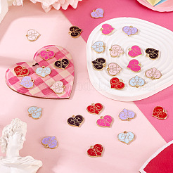 30шт 6 цвета сплава эмалевые подвески&nbsp;ENAM-TA0009-04