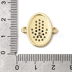 Breloque ovale en laiton sertie de micro-pavés de zirconiums cubiques transparents et bleus&nbsp;KK-H267-071G