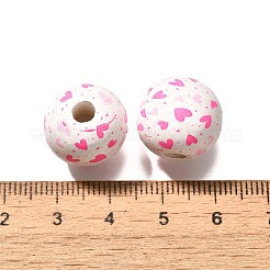 Holzperlen mit valentinstagelement&nbsp;WOOD-R002-01-30