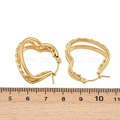 Серьги-кольца с тройным сердцем из нержавеющей стали 304&nbsp;EJEW-I320-27G-02