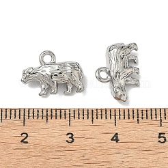 304ステンレススチールチャーム  シロクマ  ステンレス鋼色  10x14x4.5mm  穴：1.6mm&nbsp;LS-STAS-I367-10P