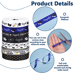 7 рулон 7-цветной полиэстеровой репсовой ленты с принтом «Поздравления»&nbsp;OCOR-PH0004-39