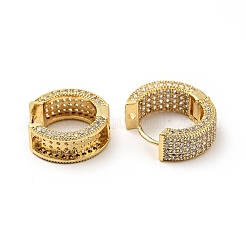 Прозрачные серьги-кольца с фианитами EJEW-F288-08G