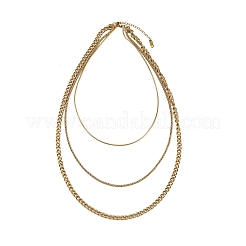 Женские ожерелья из витой цепи из нержавеющей стали 304&nbsp;LS-NJEW-A057-02C-G