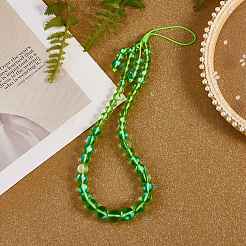 Круглые мобильные ремешки из синтетического лунного камня с бусинами&nbsp;HJEW-SW00042-02