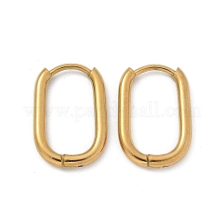 Pendientes de aro ovalados de acero inoxidable 304 con revestimiento iónico (IP)&nbsp;EJEW-M218-02A-G