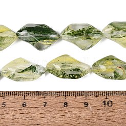 手作りランプワークビーズ連売り  ポリゴン  グリーン  21~22x13.5~14x7.5~8.5mm  穴：0.9~1mm  約20個/連  16.14~16.54インチ（41~42cm）&nbsp;LA-N046-02F