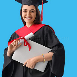 Браслет из акриловых бусин на тему выпускного вечера с подвесками из сплава и эмали DIY-FH0006-73