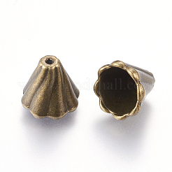 チベット風合金ビーズキャップ  鉛フリー＆カドミウムフリー＆ニッケルフリー  アンティークブロンズ  13x12mm  穴：2mm  内径：10mm&nbsp;TIBEB-EA10181Y-AB-FF
