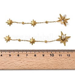 Серьги-гвоздики в форме звезды с кристаллами и стразами из нержавеющей стали 304&nbsp;EJEW-G451-04G