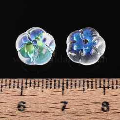 Гальванизированные прозрачные стеклянные бусины-цветы GLAA-T030-04-01