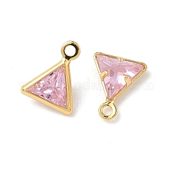 Треугольные подвески из латуни с микропаве из кубических цирконий&nbsp;KK-Z136-29G-02