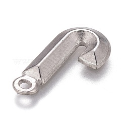 変色しにくい304ステンレススチールペンダント  アルファベット  文字.j  16x8.5x2mm  穴：1.4mm&nbsp;STAS-H119-01P-J