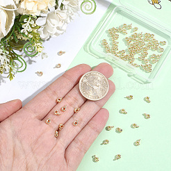 真鍮チューブベイル80個。  ループベイル  カドミウムフリー＆鉛フリー  バレル  ゴールドカラー  6x3.8x3mm  穴：1.2mm&nbsp;KK-BBC0028-48G