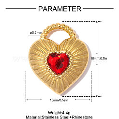 Pendentifs en acier inoxydable 304 ornés de strass Siam&nbsp;RB-OY001-57G