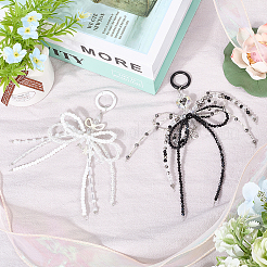 2 шт. 2 стиля сплава со стеклянными бусинами подвеска украшения&nbsp;KEYC-SP0001-27B