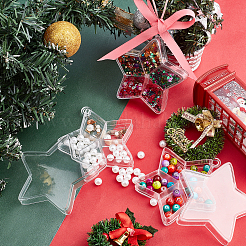 12 шт. пластиковые контейнеры для хранения бусин в форме звезды&nbsp;CON-PH0002-45