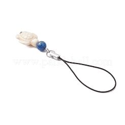 Окрашенные синтетические ремешки из бирюзового черепахового цвета для мобильных телефонов HJEW-JM03761