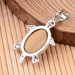 Черепаховый платиновый оттенок латуни тигровый глаз подвески&nbsp;G-F265-01C