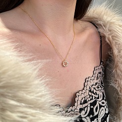 Круглое кольцо 925 стерлинговое серебро микро паве кубический цирконий кулон ожерелья для женщин NJEW-F338-07G