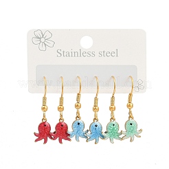 Серьги-подвески из нержавеющей стали 304 серии Ocean EJEW-K017-01D-G