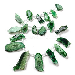 Окрашенные природные агата самородки бисер пряди&nbsp;G-E331-08H