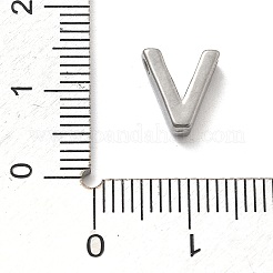 304ステンレススチールチャーム  レターチャーム  V字  9.5x8.5x3mm  穴：1.6mm&nbsp;STAS-R138-07P-V