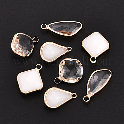 Латунь стекло кулоны GLAA-T027-08