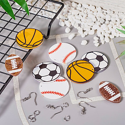 Набор для изготовления акриловых висячих сережек на тему спортивного мяча своими руками&nbsp;DIY-TA0009-19
