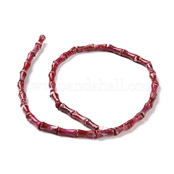 ナチュラルインペリアルジャスパービーズ連売り  染め  竹の棒  クリムゾン  12x5mm  穴：0.5mm  約34個/連  15.94''（40.5センチメートル）&nbsp;G-P475-01I