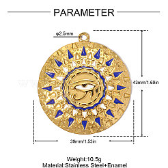 Pendentifs en acier inoxydable 304 avec émail bleu&nbsp;SA-OY002-33G