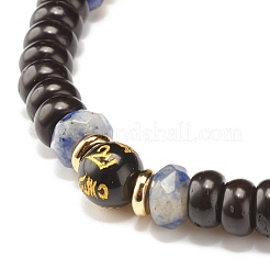 Bracciale elasticizzato con perline a disco in legno di cocco&nbsp;BJEW-JB07361