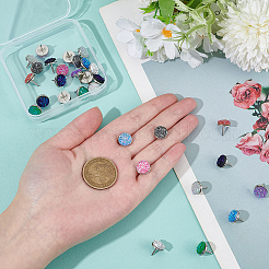 30 puntine da disegno in resina druzy a 10 colori&nbsp;AJEW-BM0001-04