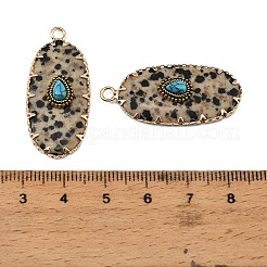 Geschnitzte Anhänger aus natürlichem dalmatinischem Jaspis und synthetischem Türkis&nbsp;GG-CBA5963-02C